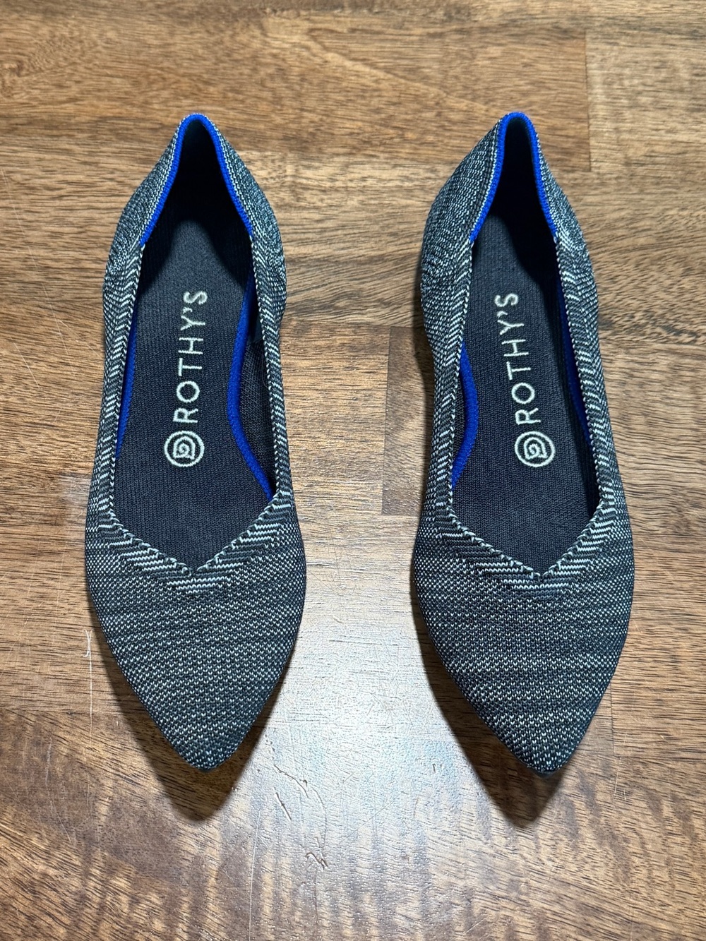 Rothy's Women's The Point Flats Size 8 Heather Granite Gray Black